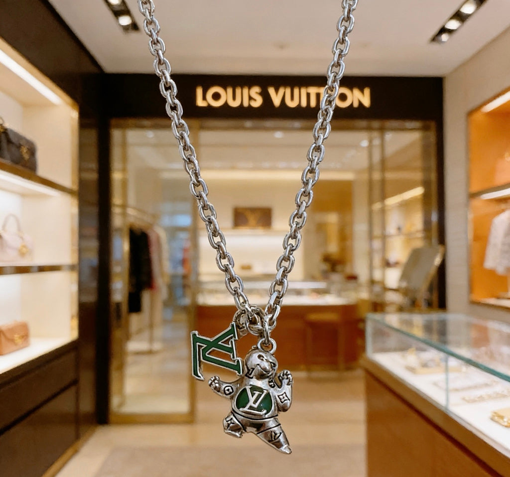 Louis Vuitton Silver-Tone Antiqued Chain Necklace - album image 4