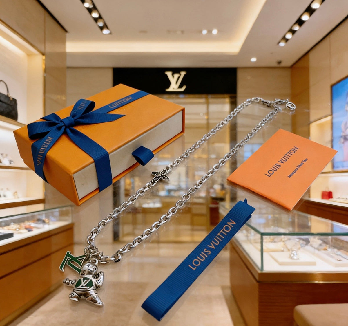 Louis Vuitton Silver-Tone Antiqued Chain Necklace - album image 9