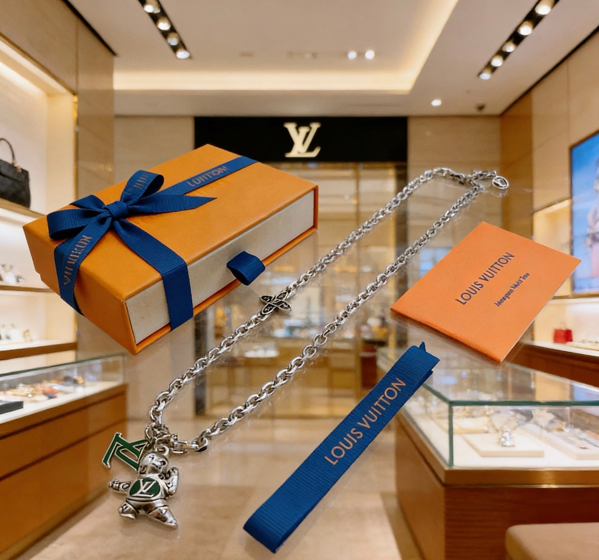 Louis Vuitton Silver-Tone Antiqued Chain Necklace - album image 2