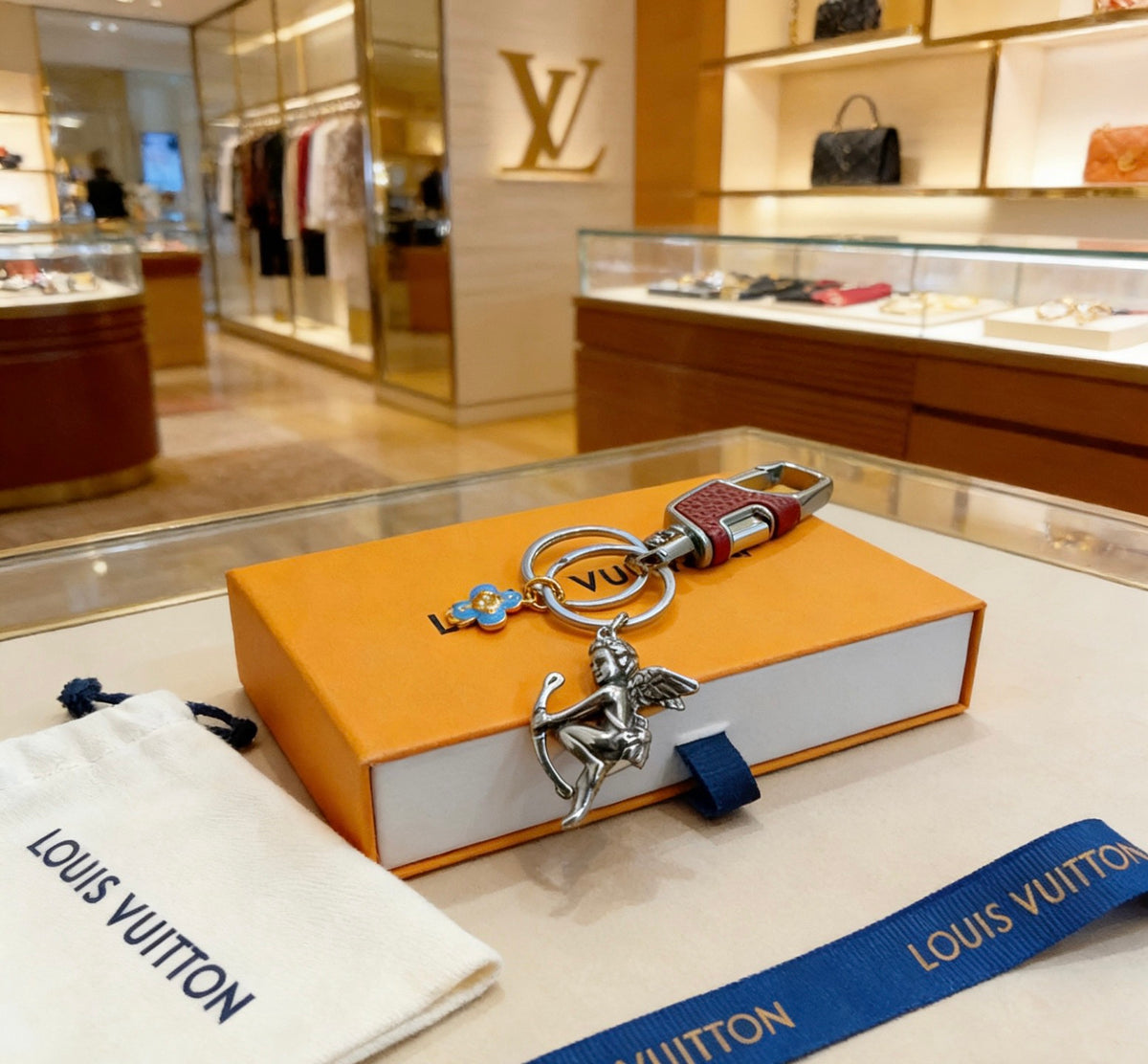 Louis Vuitton Silver-Tone Character Keychain with Flower Charms - album image 3