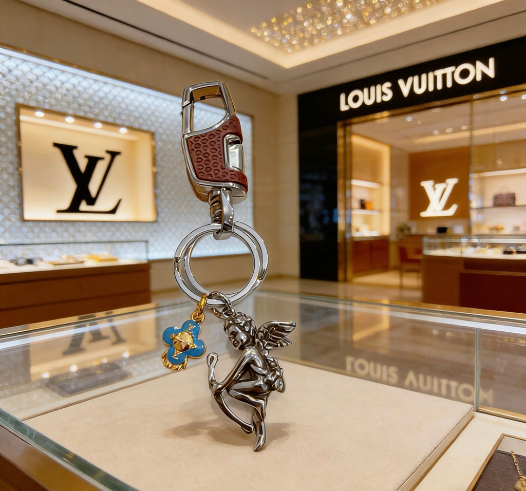 Louis Vuitton Silver-Tone Character Keychain with Flower Charms - album image 6