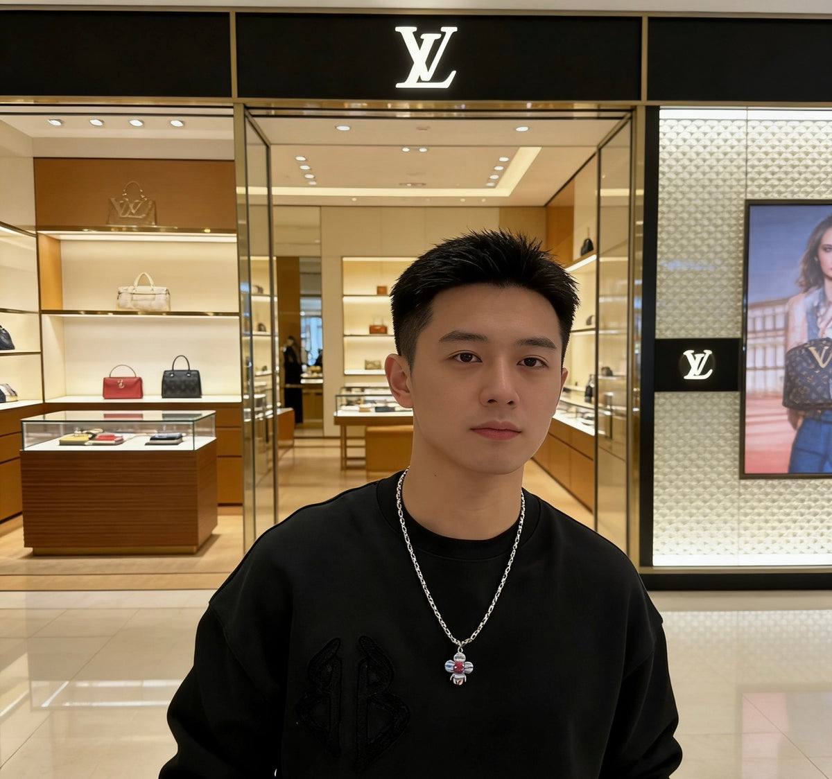 Louis Vuitton Silver-Tone Antiqued Chain Necklace - album image 6