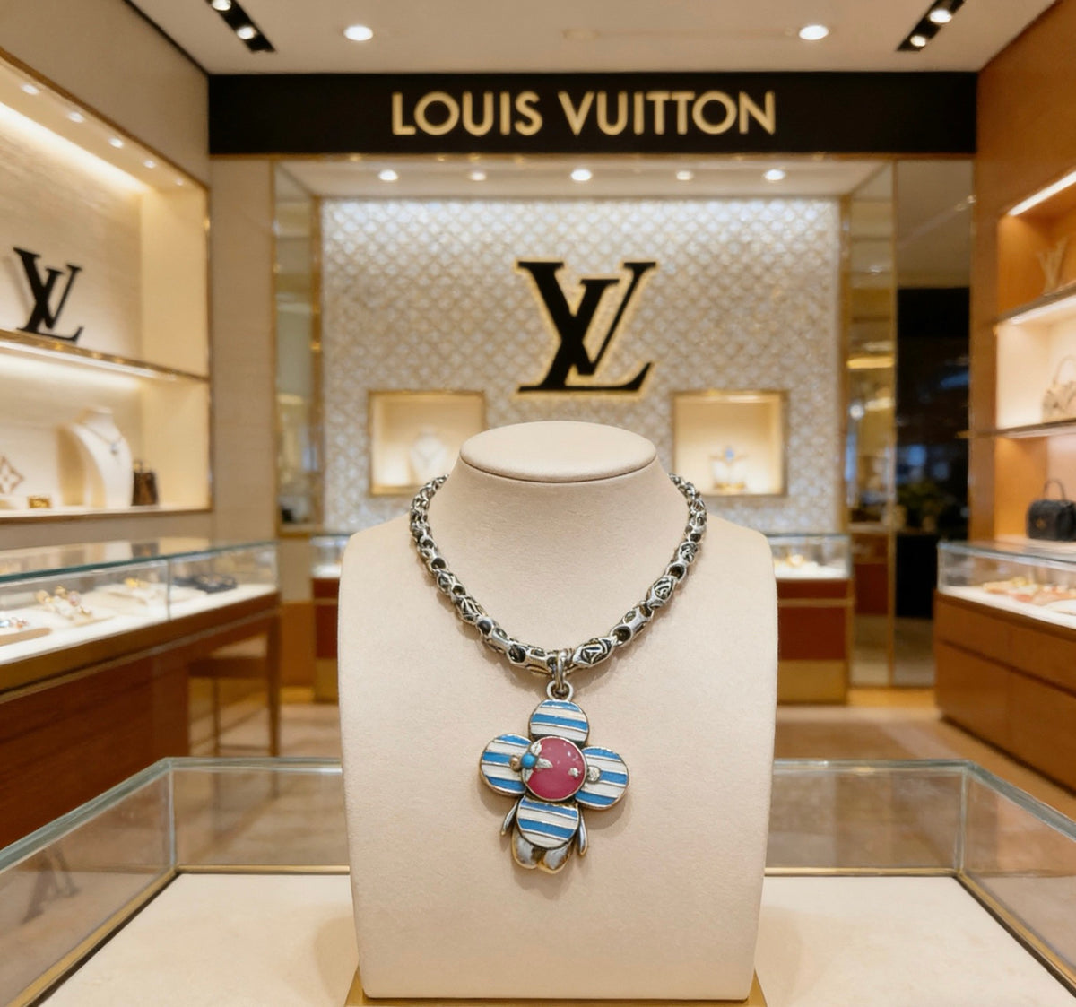 Louis Vuitton Silver-Tone Antiqued Chain Necklace - album image 3