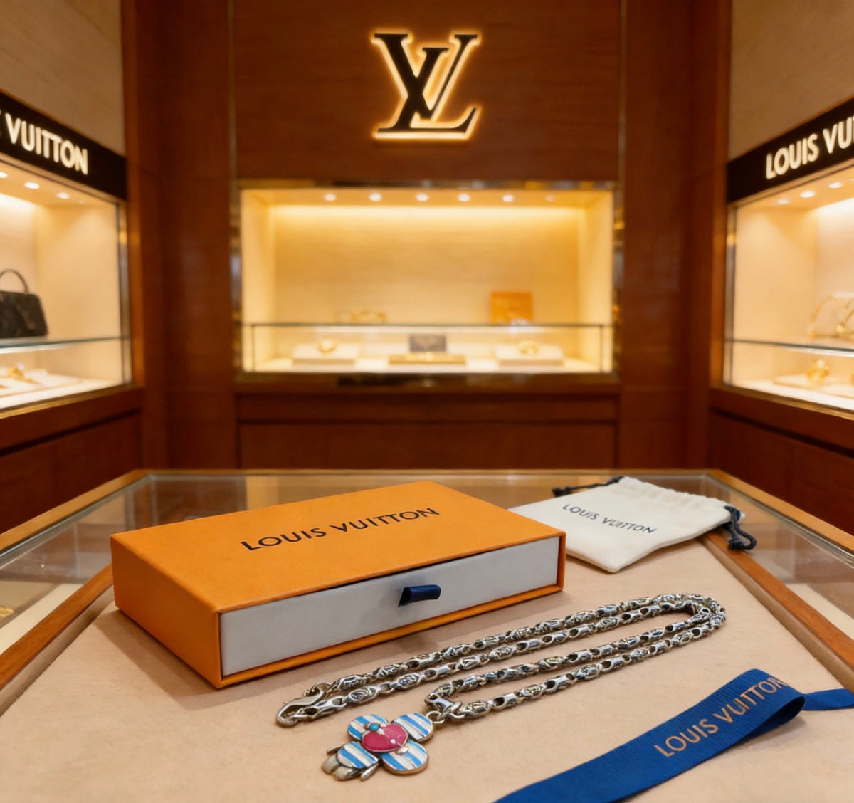 Louis Vuitton Silver-Tone Antiqued Chain Necklace - album image 9