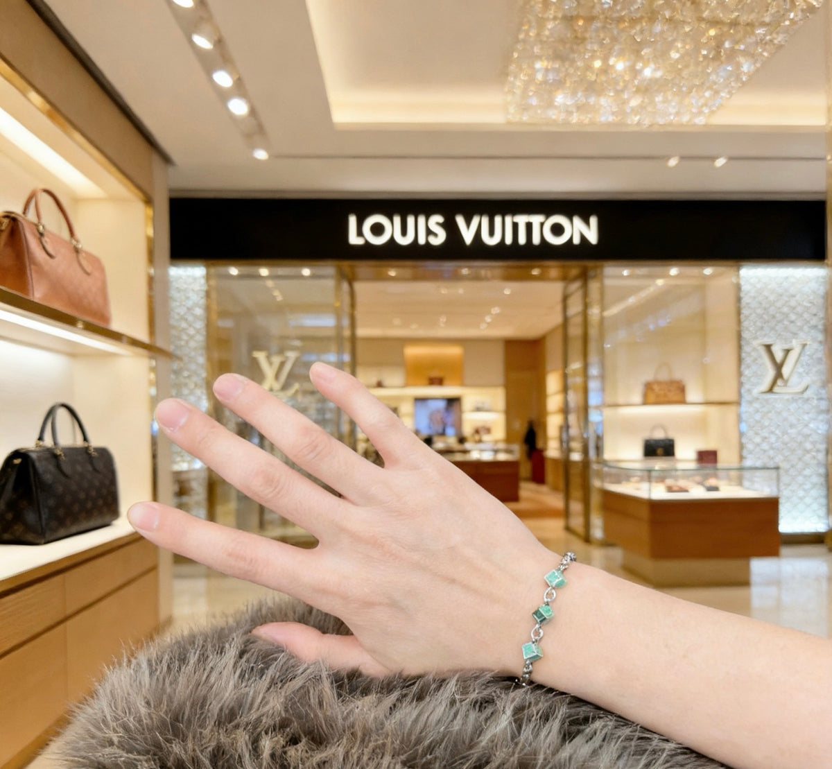 Louis Vuitton Silver-Tone Antiqued Cuban Link Chain Bracelet - album image 5