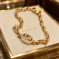 Gucci Gold-Tone Oval Link Bracelet with Crystal Detail - album image 1