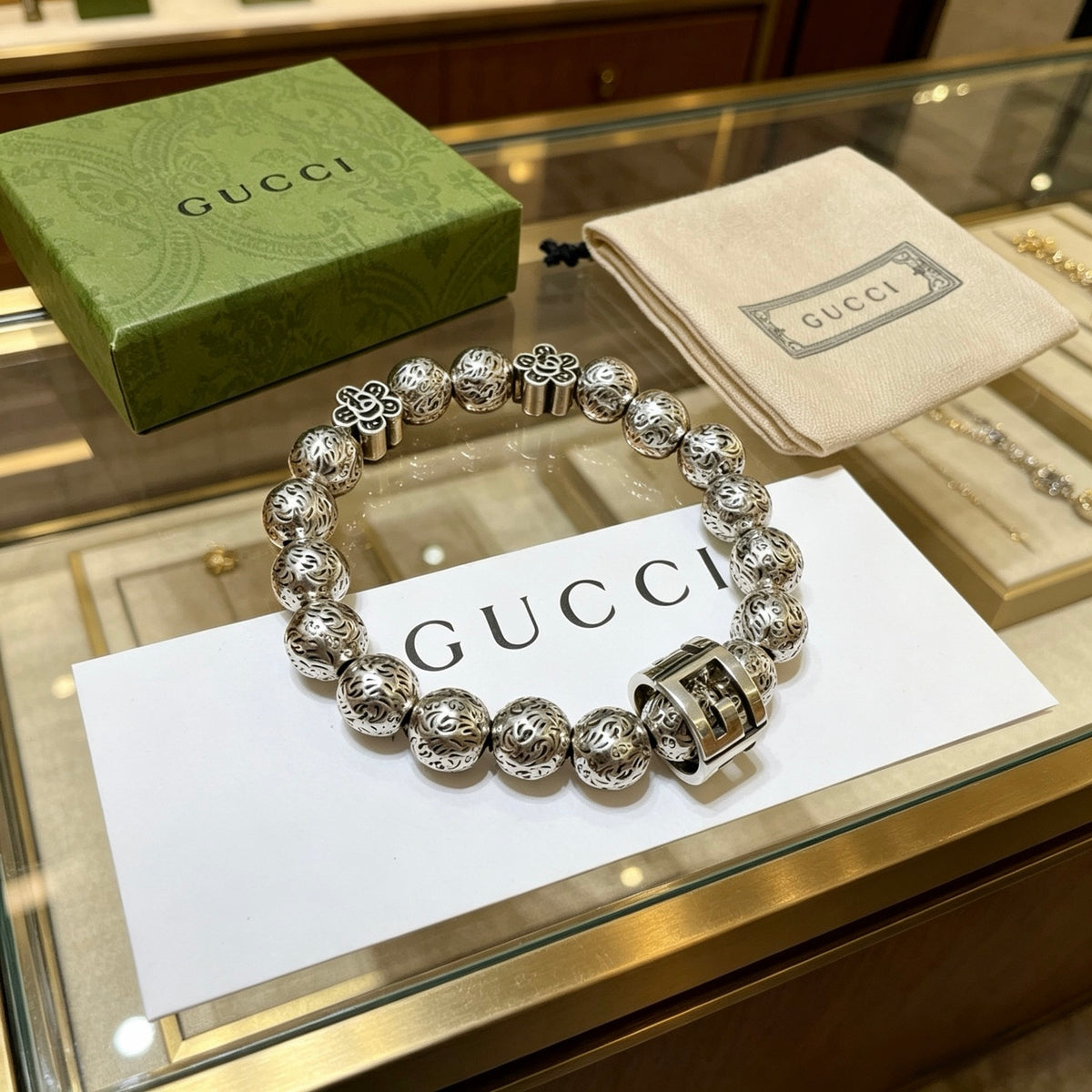 Gucci Anger Forest Interlocking G Antiqued Bracelet - album image 5