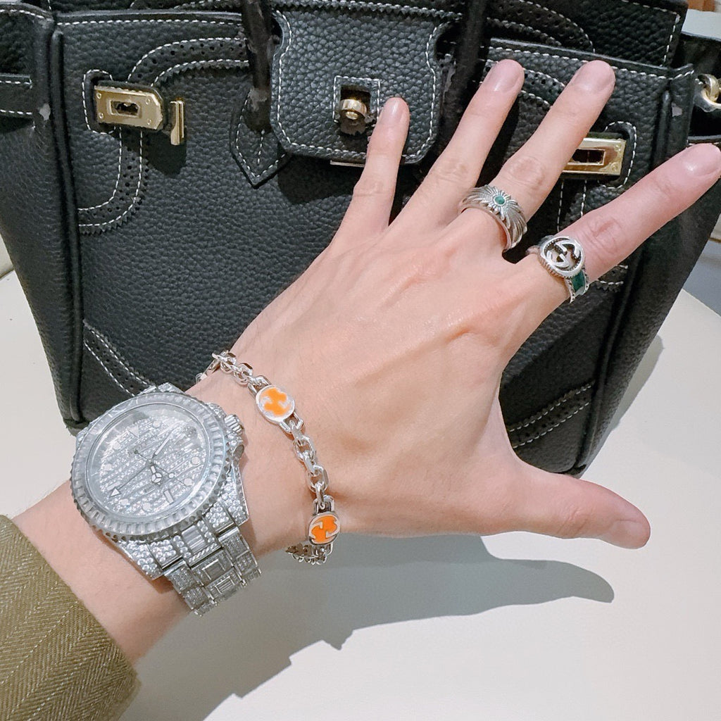 Gucci Silver-Tone Orange Enamel Jewelry Options - album image 8