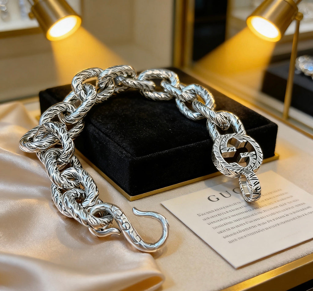 Gucci Silver-Tone Oversized Oval Link Bracelet - album image 5