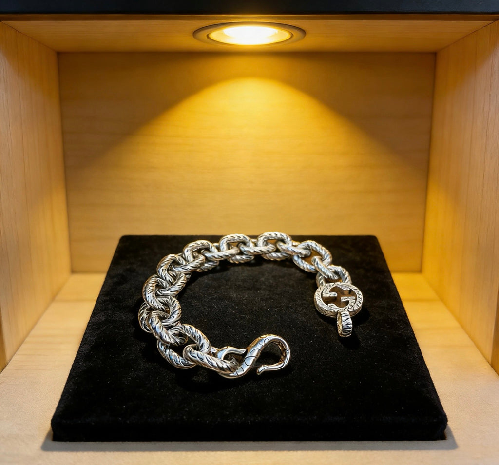 Gucci Silver-Tone Oversized Oval Link Bracelet - album image 8