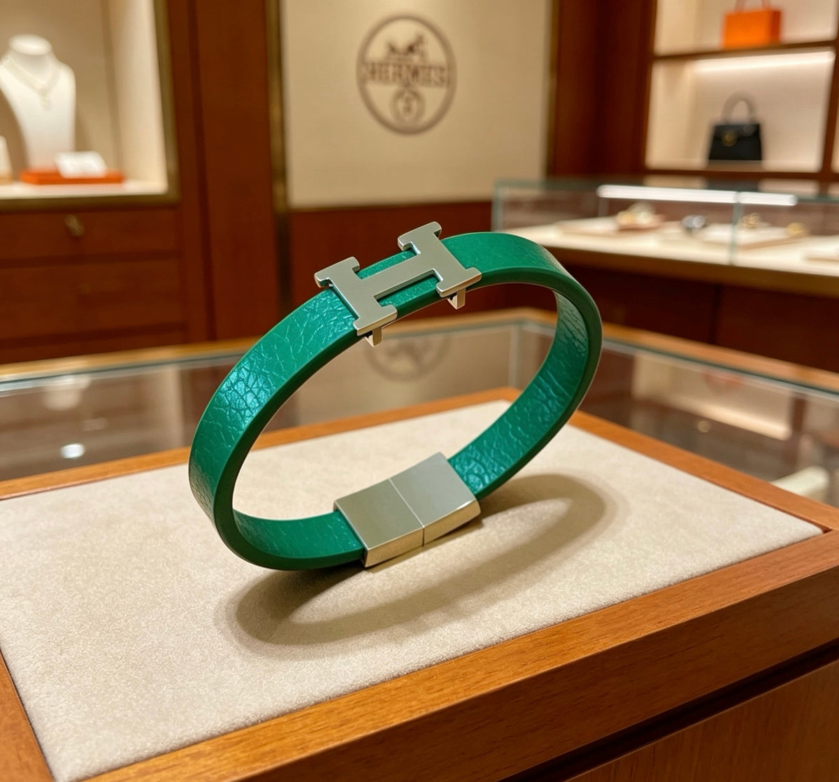Hermès Teal Leather H Bracelet - album image 1