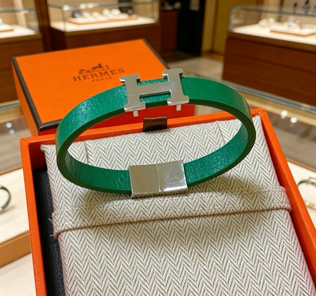 Hermès Teal Leather H Bracelet - album image 8