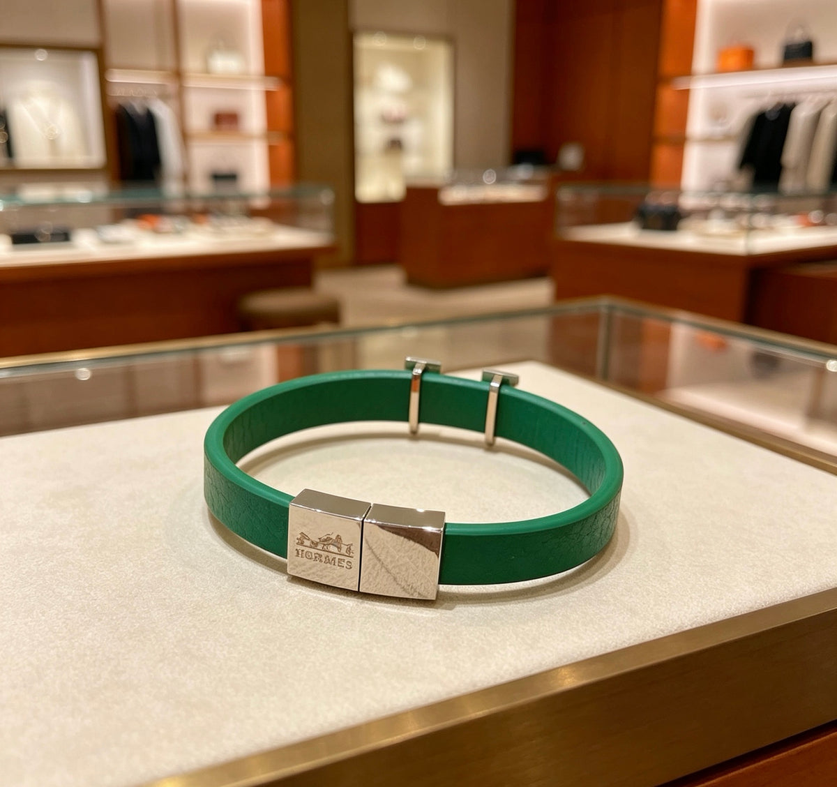 Hermès Teal Leather H Bracelet - album image 9