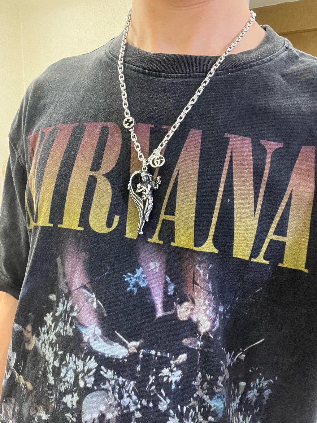 Gucci Anger Forest Interlocking G Antiqued Chain Necklace - album image 3