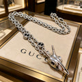 Gucci Anger Forest Interlocking G Pendant Antiqued Chain Necklace - album image 1