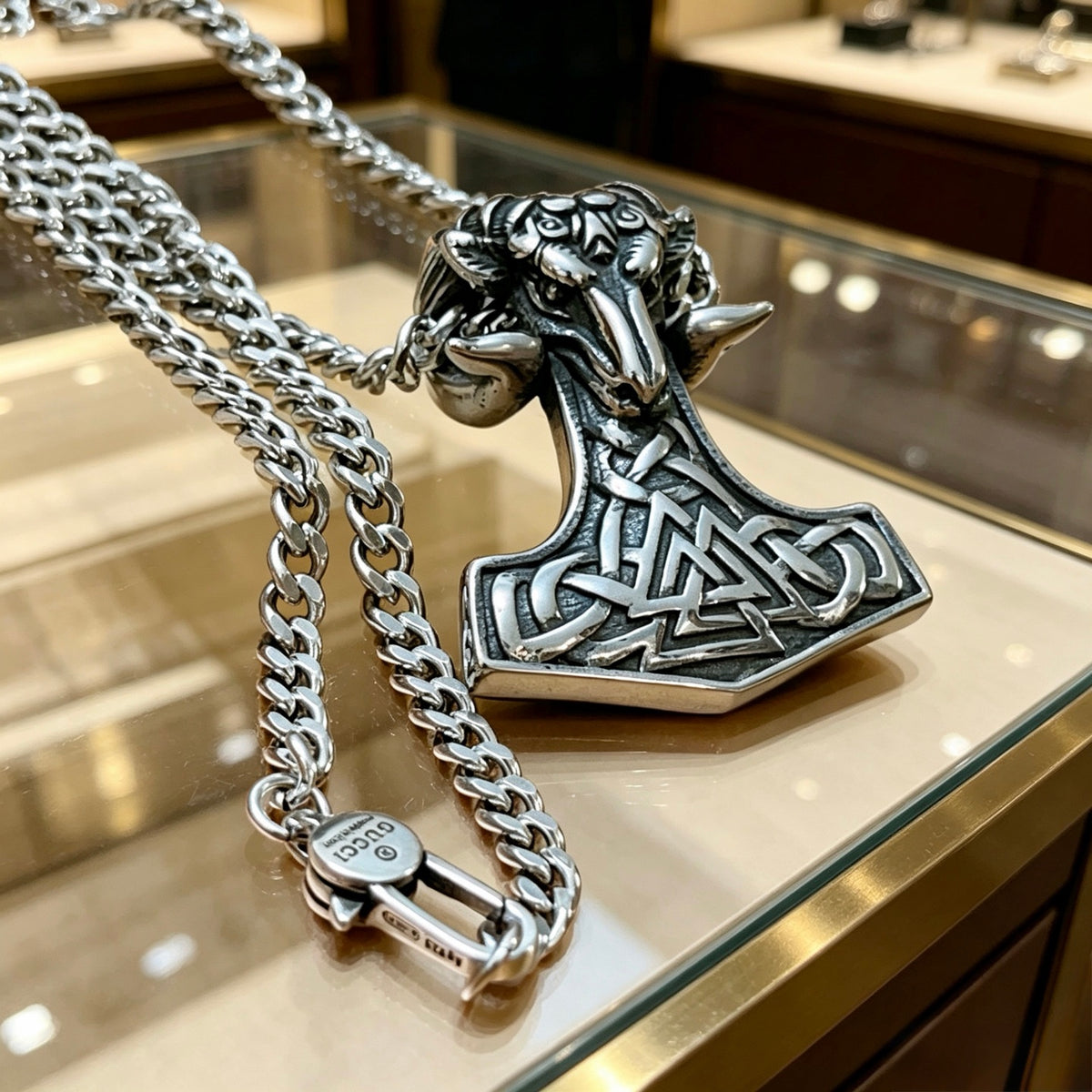 Gucci Anger Forest Interlocking G Antiqued Chain Necklace - album image 7