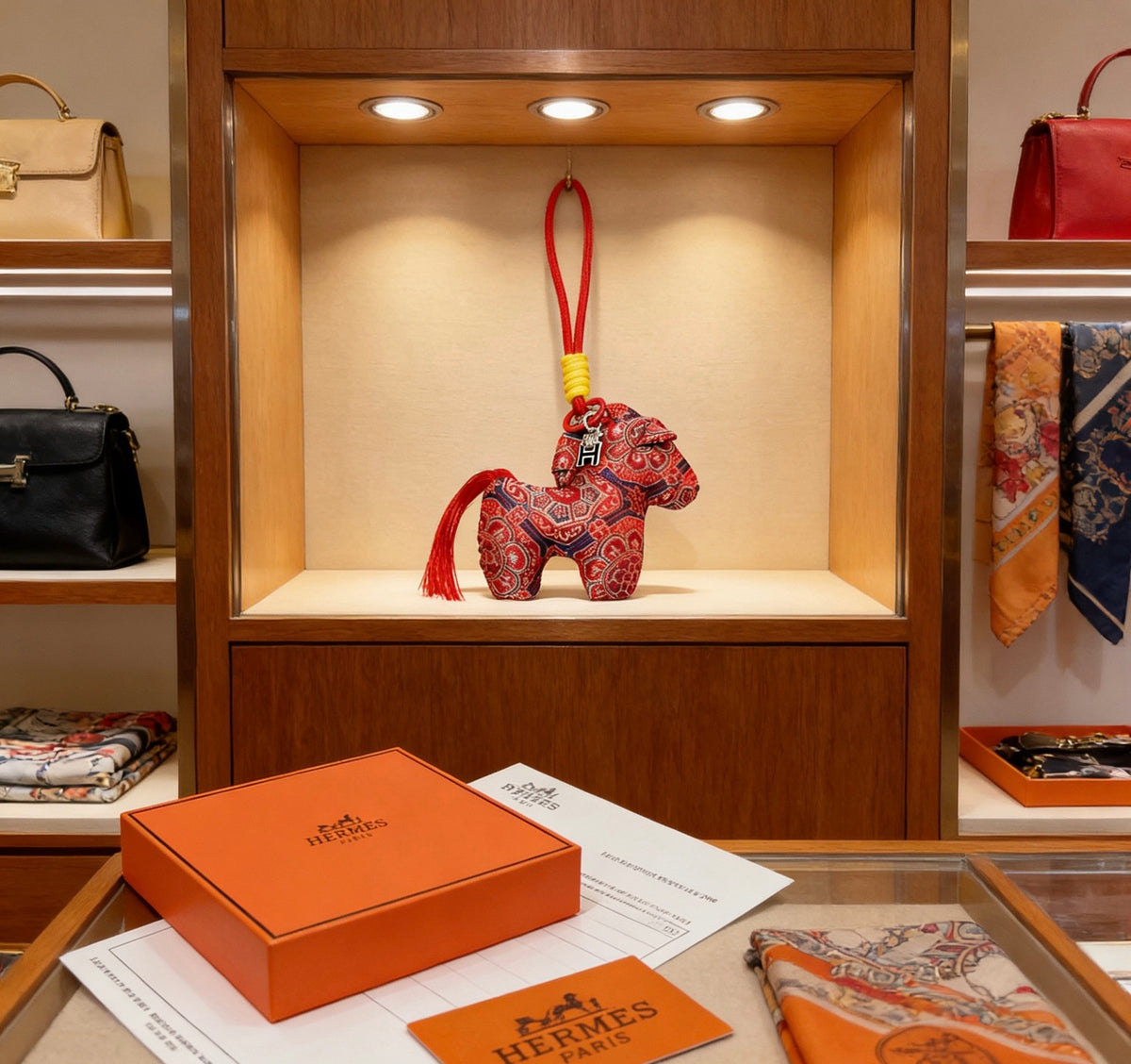 Hermès Red Plaid Horse Plush Toy - album image 4