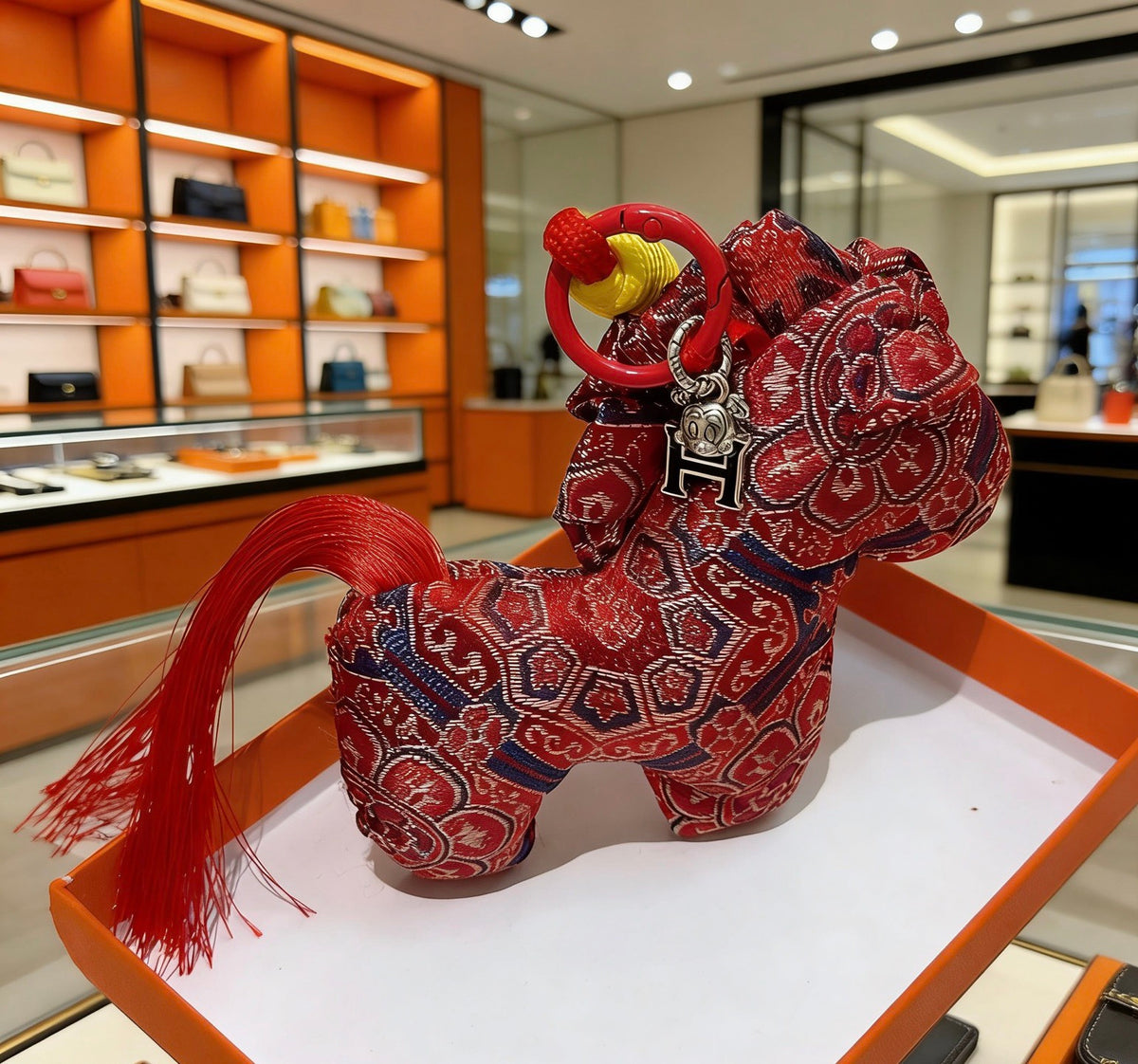 Hermès Red Plaid Horse Plush Toy - album image 6