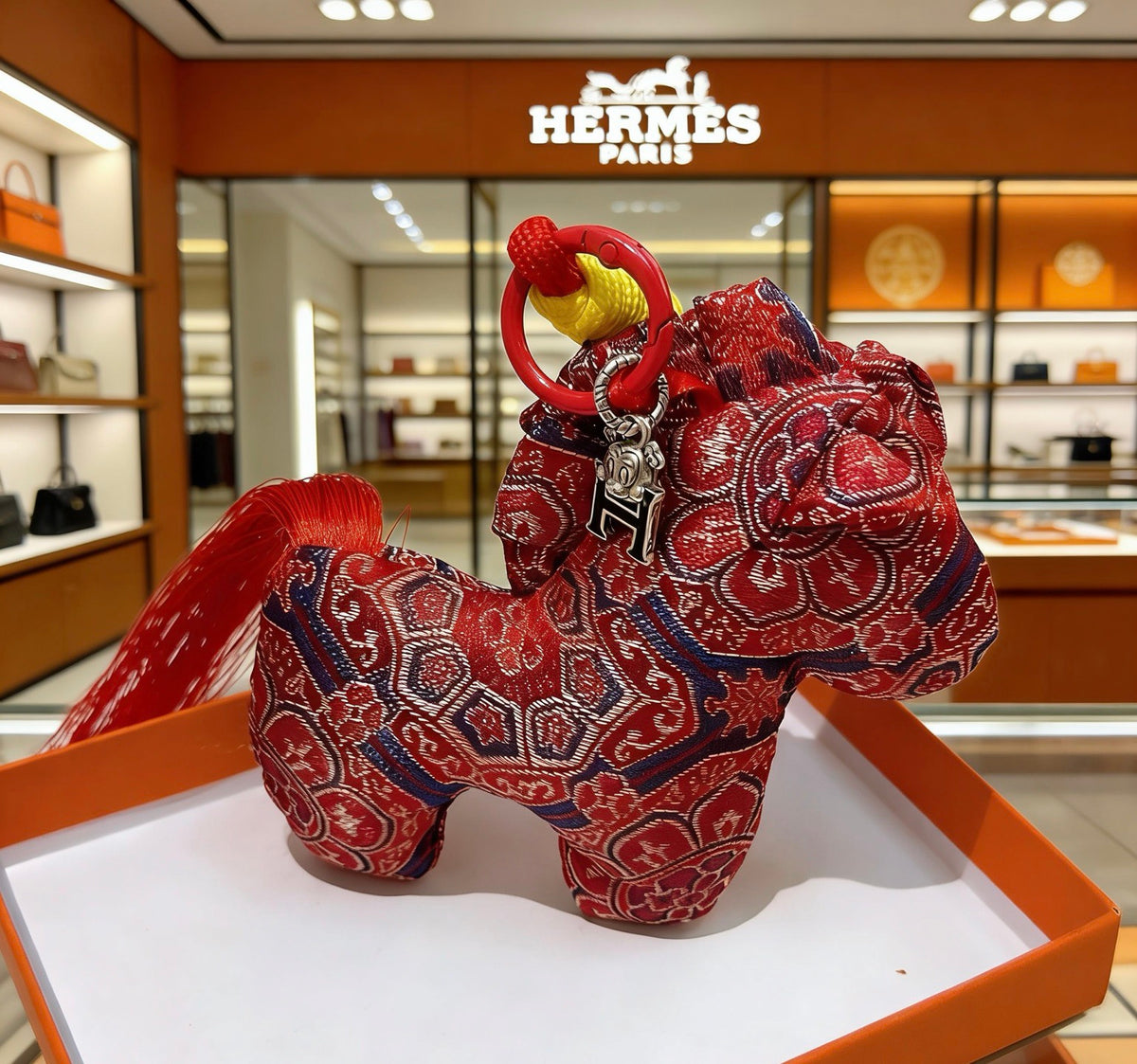 Hermès Red Plaid Horse Plush Toy - album image 3