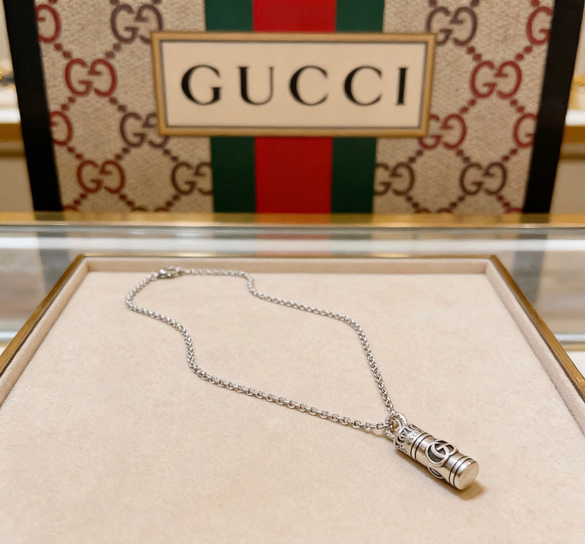 Gucci Anger Forest Interlocking G Antiqued Chain Necklace - album image 2