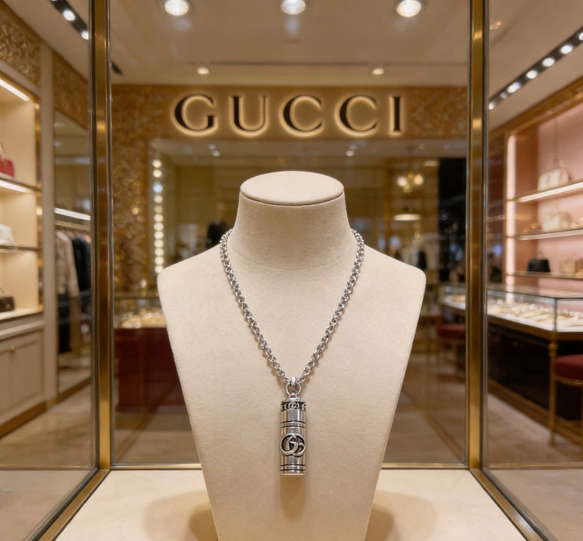 Gucci Anger Forest Interlocking G Antiqued Chain Necklace - album image 8