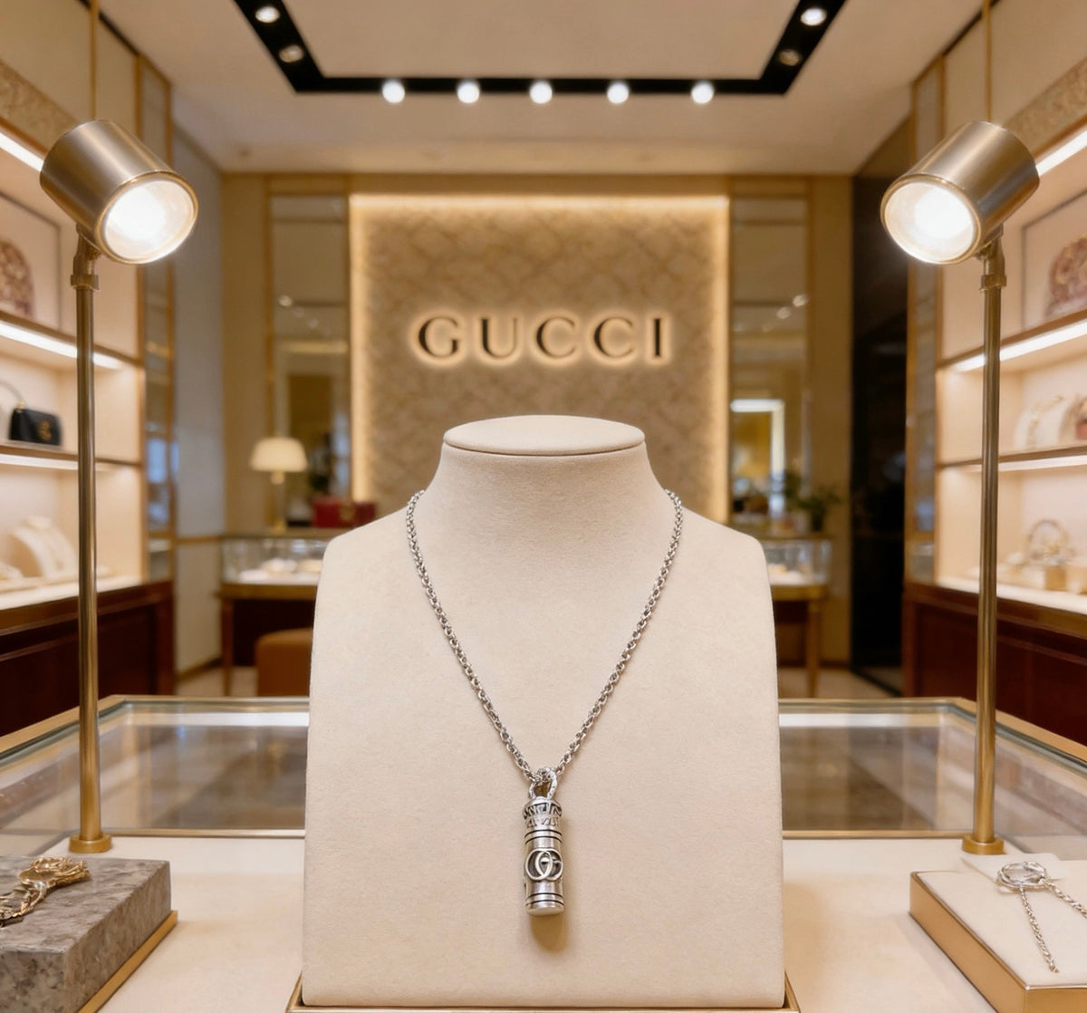 Gucci Anger Forest Interlocking G Antiqued Chain Necklace - album image 1