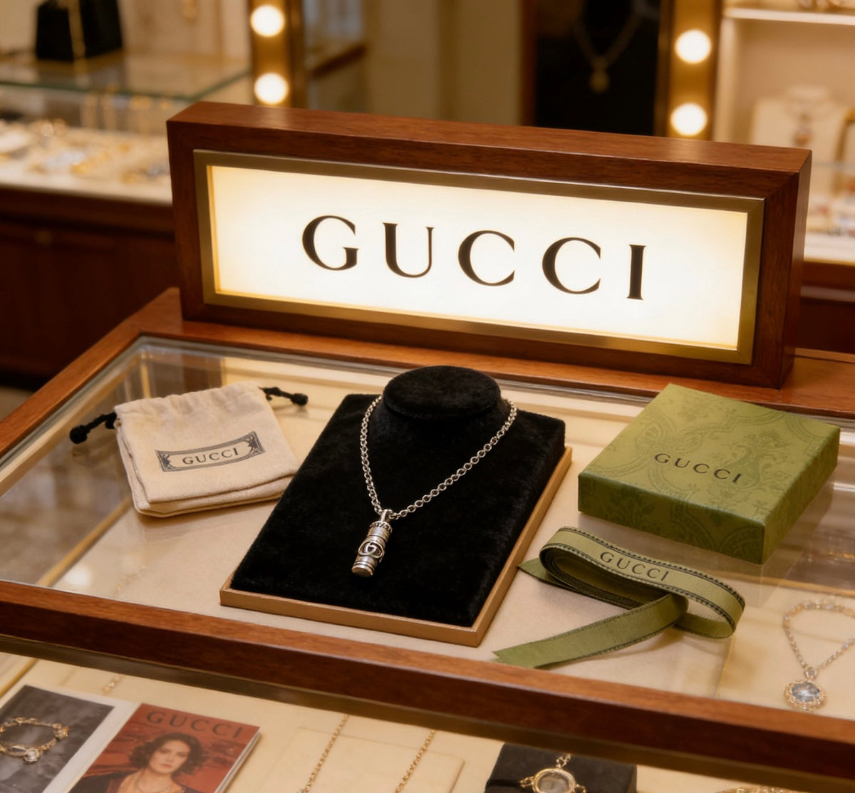 Gucci Anger Forest Interlocking G Antiqued Chain Necklace - album image 5