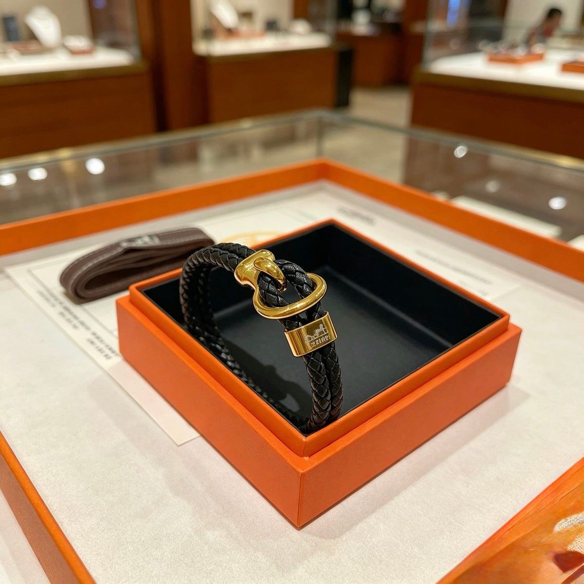 Hermès Black Leather Gold-Tone Anchor Bracelet - album image 10