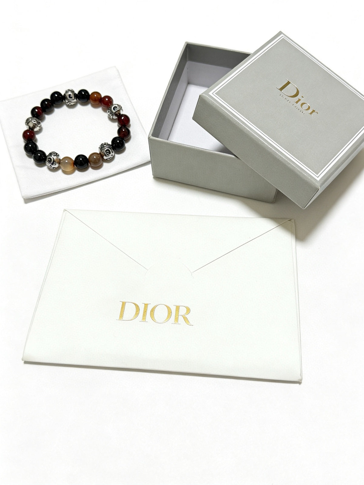 Dior Black Bead Engraved Spacer Bracelet - product image 11
