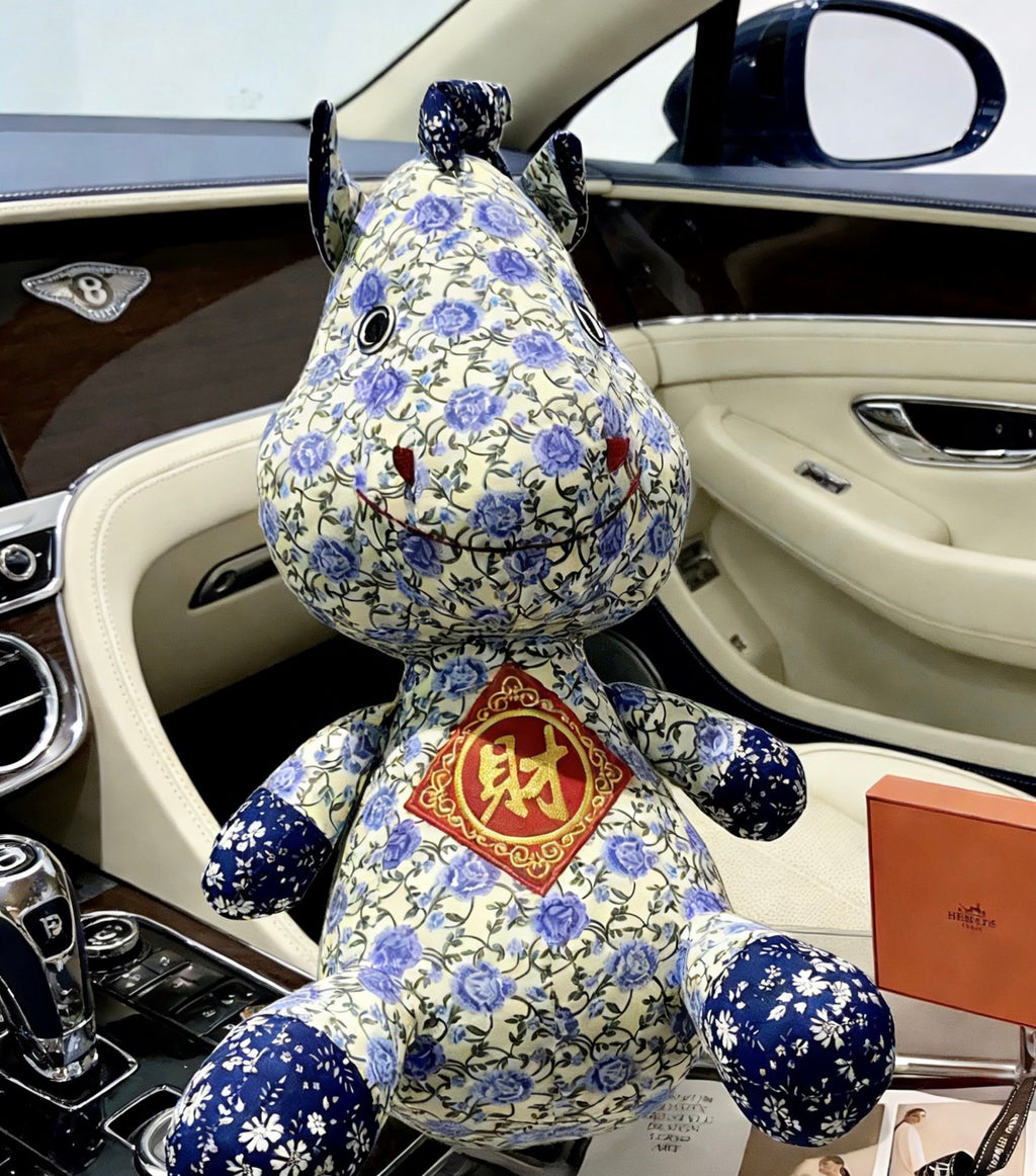 Hermès Blue and White Printed Horse Plush Toy - album image 8