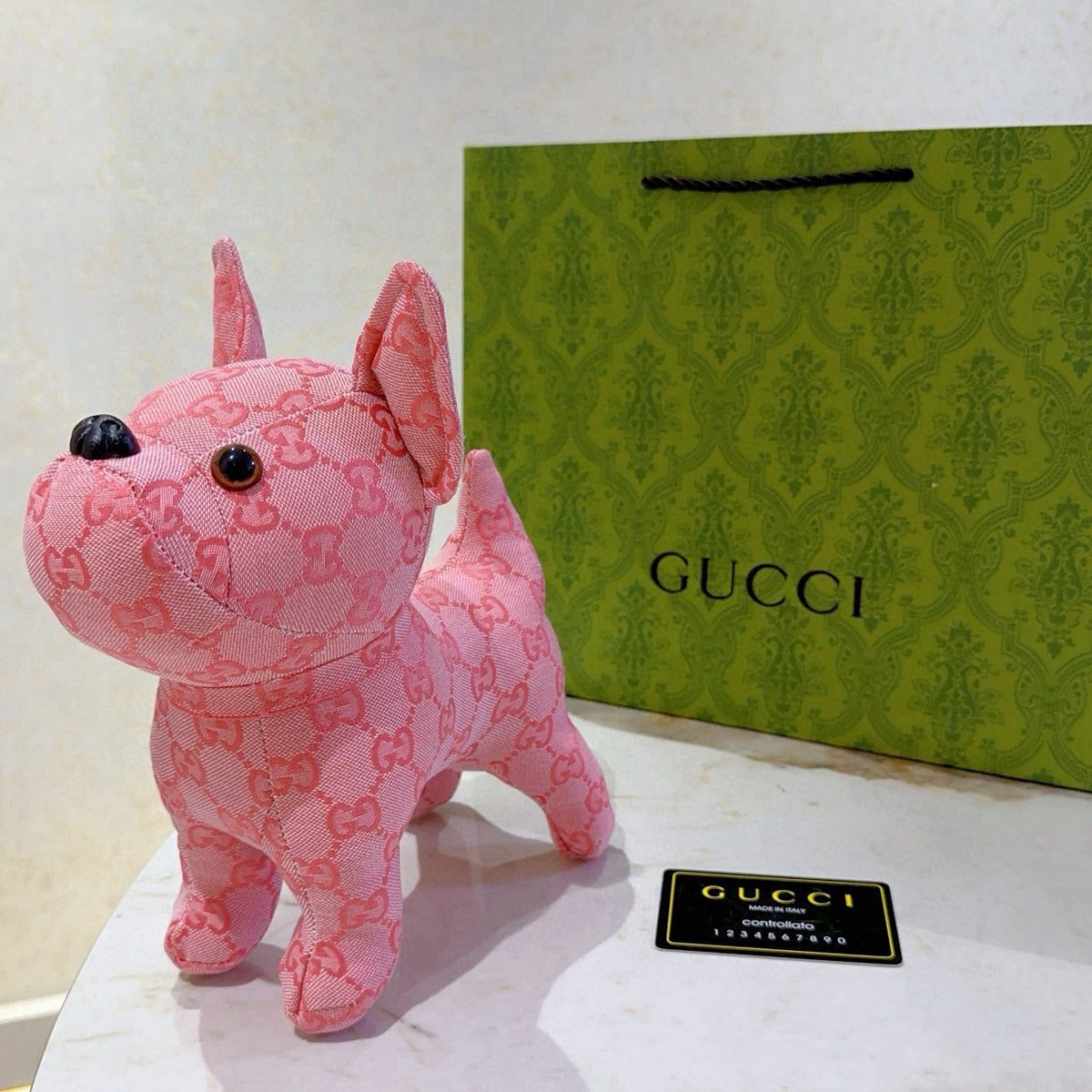 Gucci Pink Monogram Dog Plush Toy - album image 3
