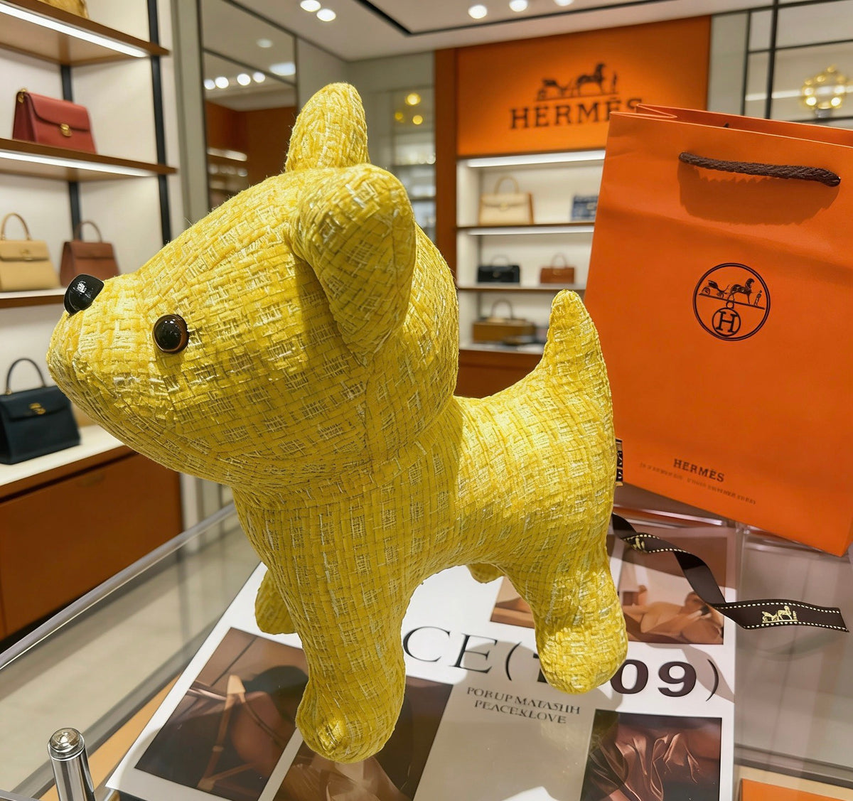 Hermès Yellow French Bulldog Plush Toy - album image 4
