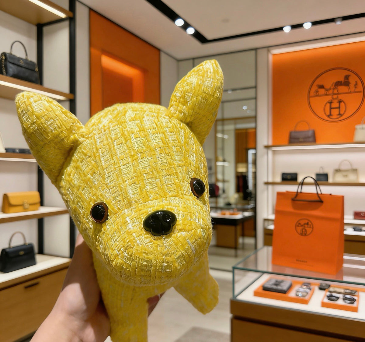 Hermès Yellow French Bulldog Plush Toy - album image 3