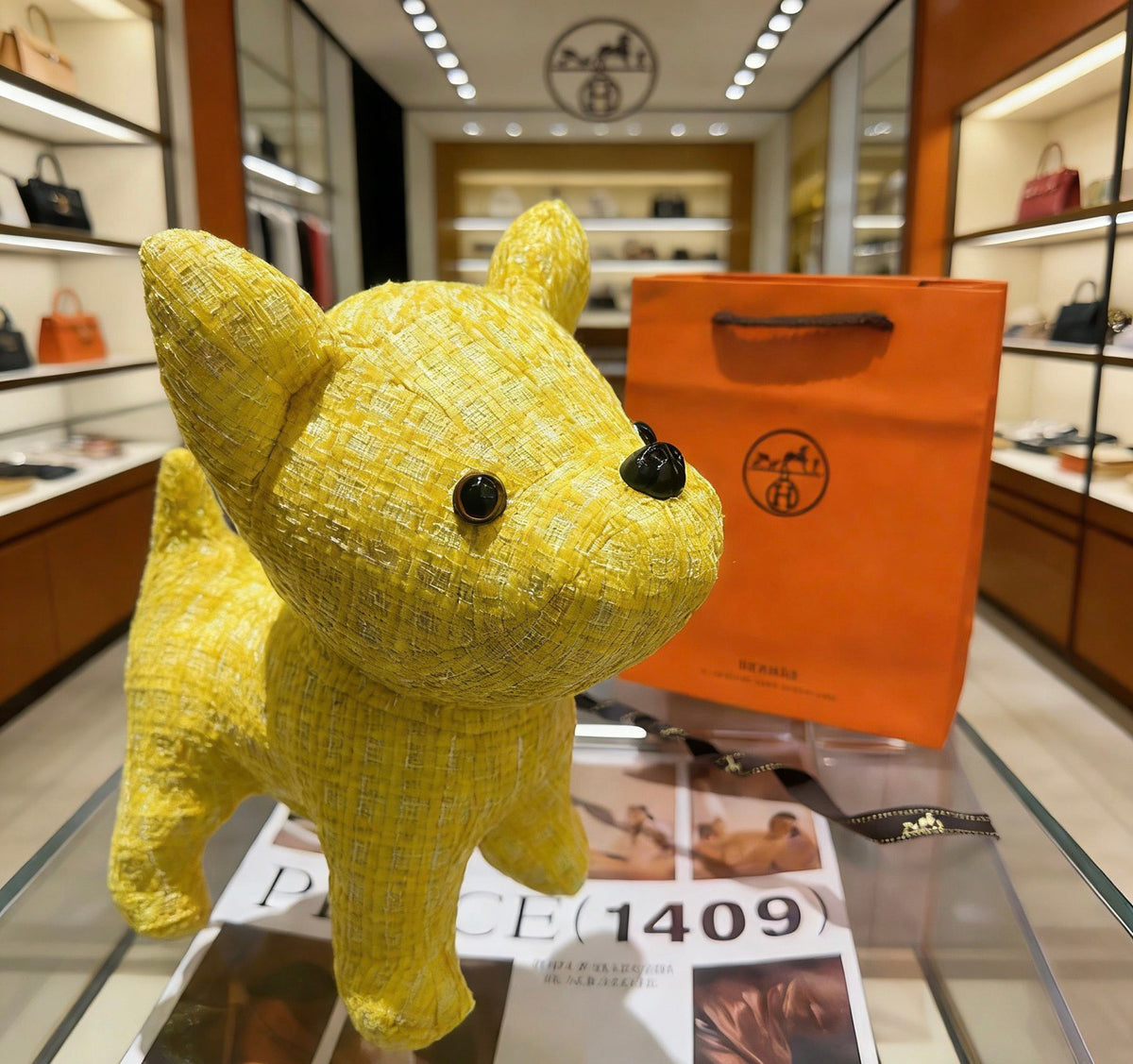 Hermès Yellow French Bulldog Plush Toy - album image 1
