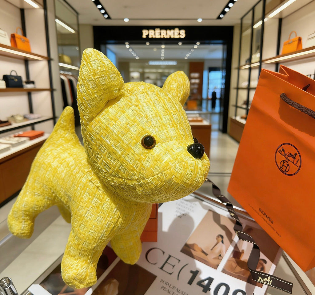 Hermès Yellow French Bulldog Plush Toy - album image 6