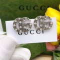 Gucci Interlocking G Silver-Tone Twisted Crystal Accent Earrings - album image 1