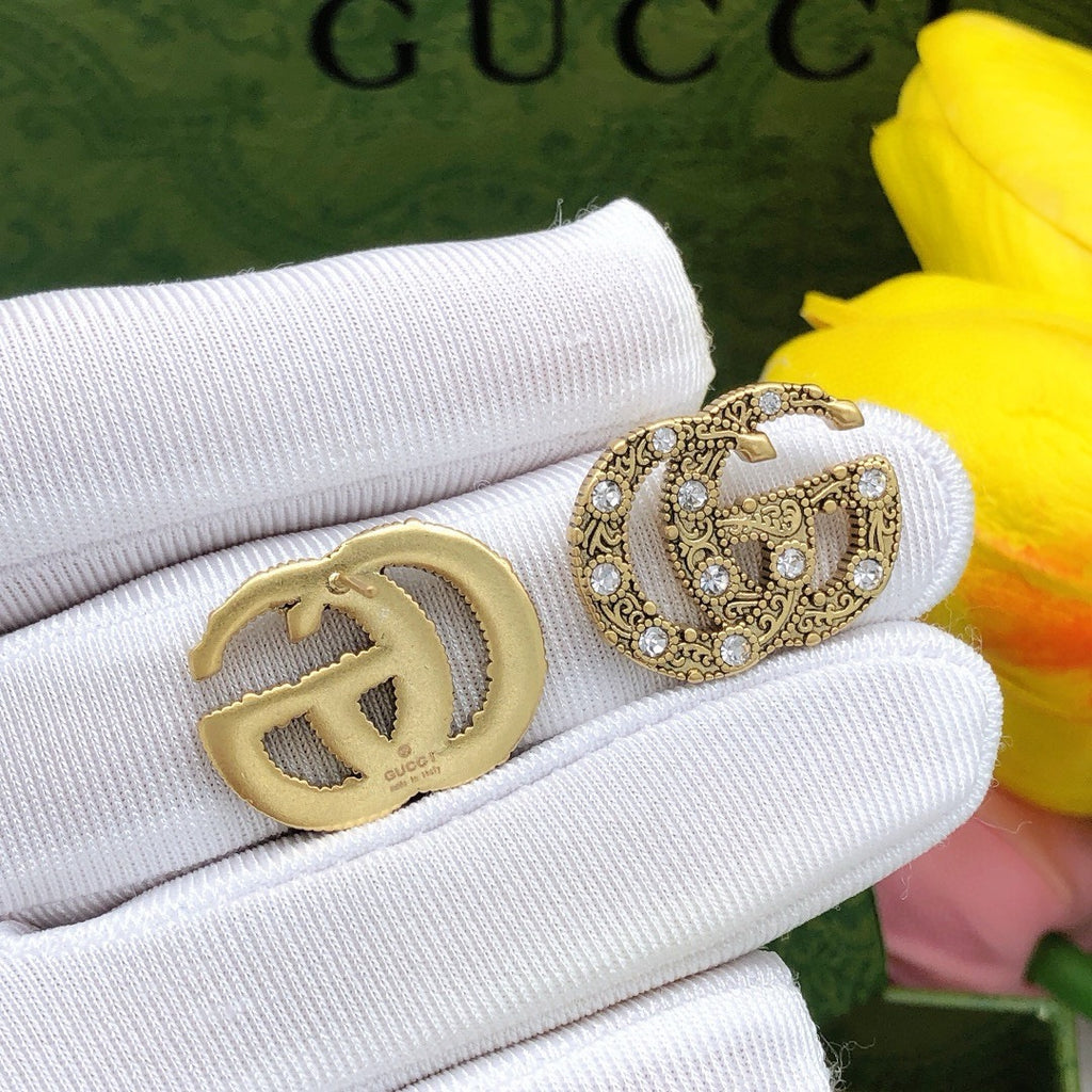 Gucci Interlocking G Gold-Tone Twisted Crystal Accent Earrings - album image 4
