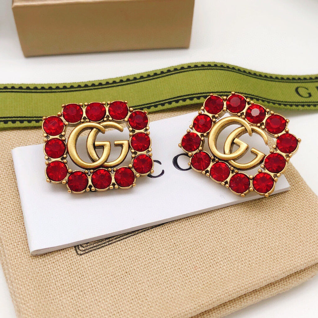 Gucci Antique Gold-Tone Square Antiqued Earrings - album image 1