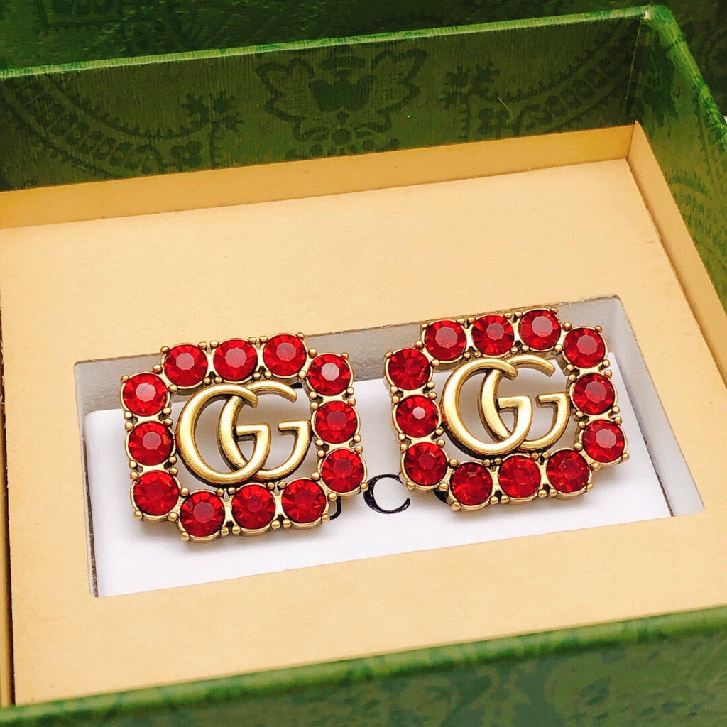 Gucci Antique Gold-Tone Square Antiqued Earrings - album image 2