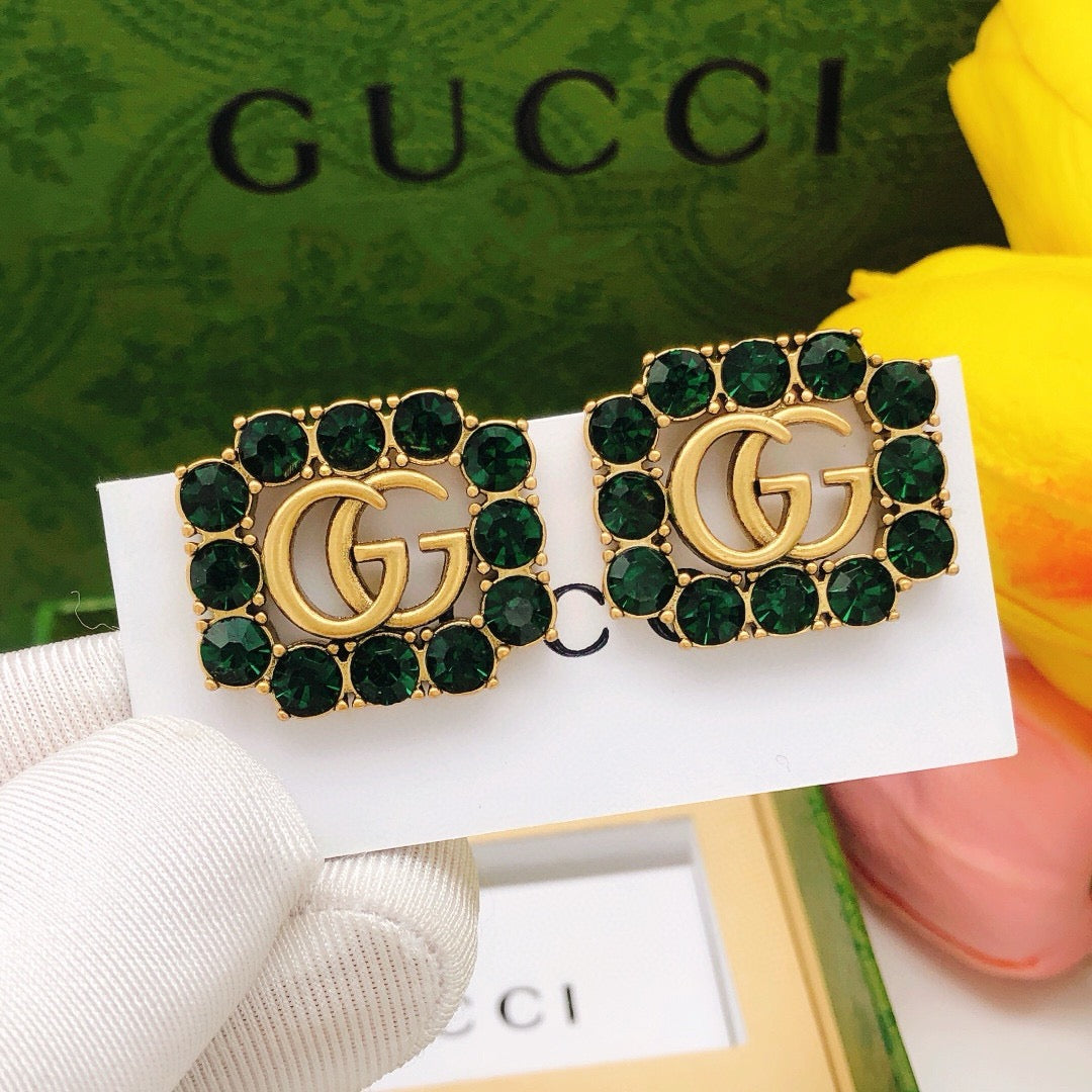 Gucci Antique Gold-Tone Square Antiqued Earrings - album image 3