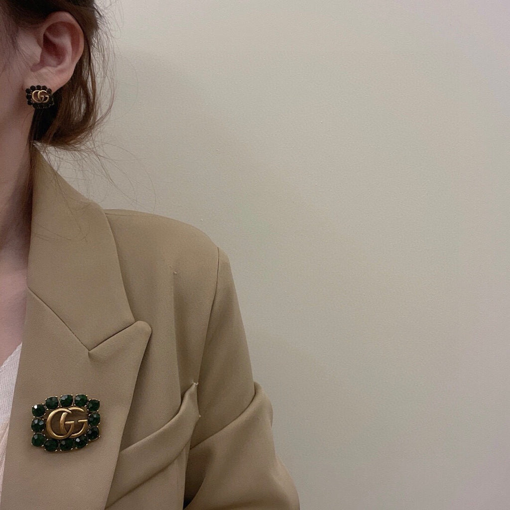 Gucci Antique Gold-Tone Square Antiqued Earrings - album image 2
