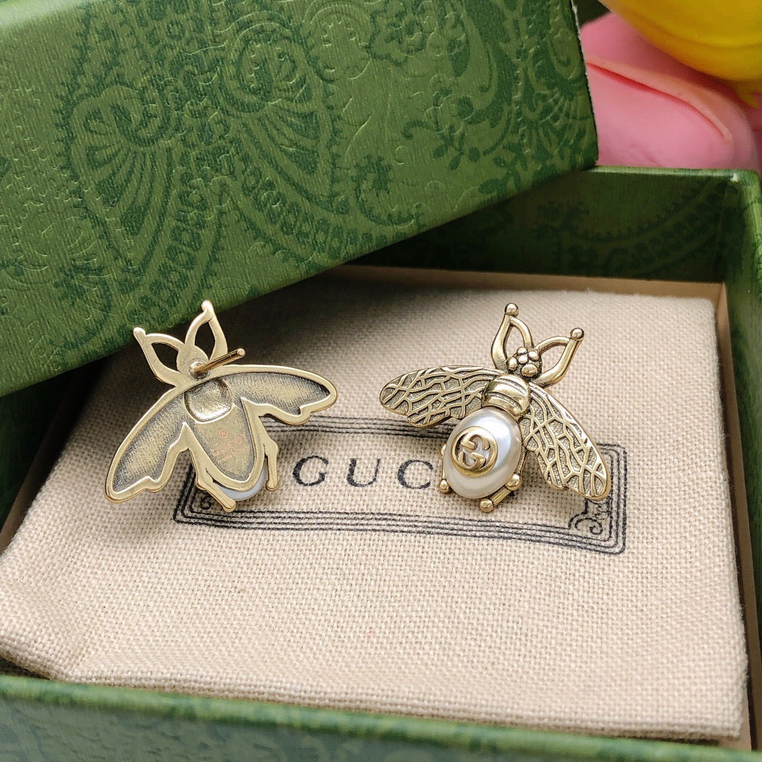 Gucci Bee White Crystal Accent Earrings - album image 5