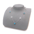 Gucci Silver-Tone Blue Crystal Station Necklace - album image 1