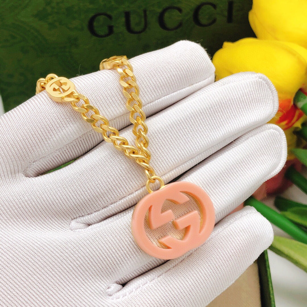 Gucci Interlocking G Pink Pendant Necklace - album image 1