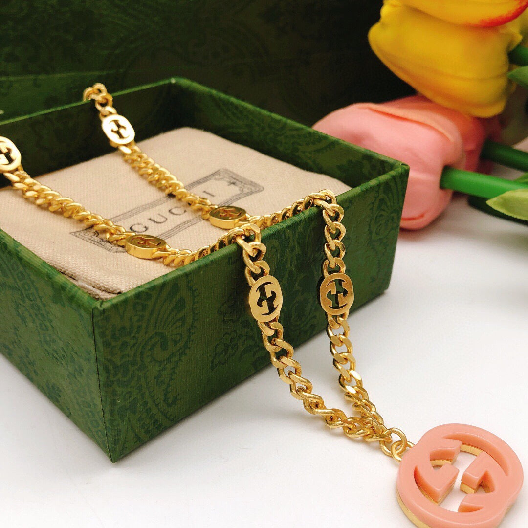 Gucci Interlocking G Pink Pendant Necklace - album image 8