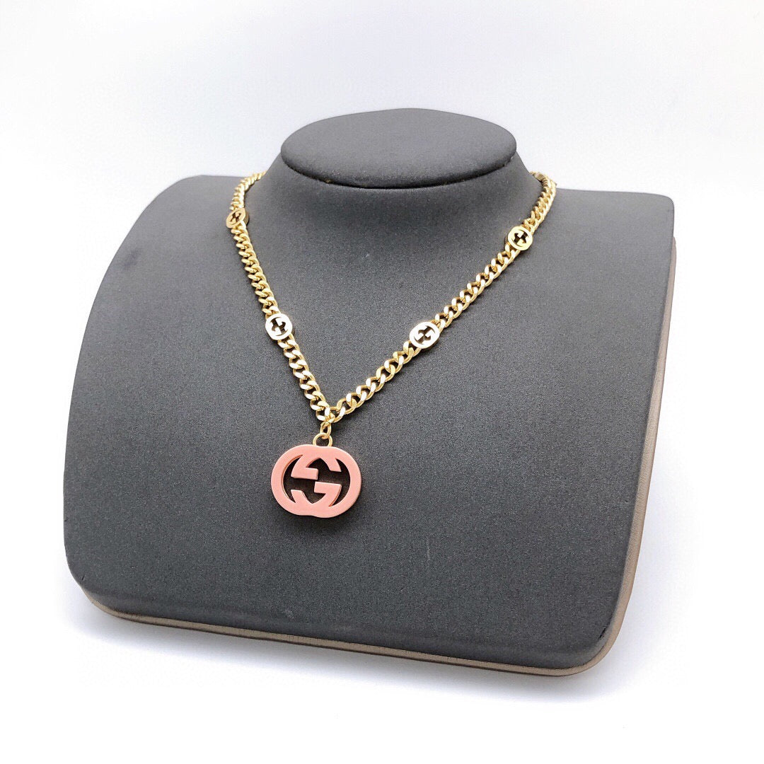 Gucci Interlocking G Pink Pendant Necklace - album image 7