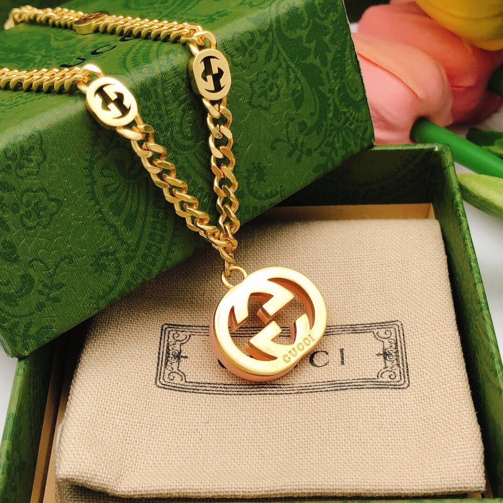 Gucci Interlocking G Pink Pendant Necklace - album image 4