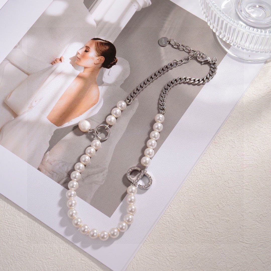 Dior Half-Pearl-Look CD Necklace - product image 2