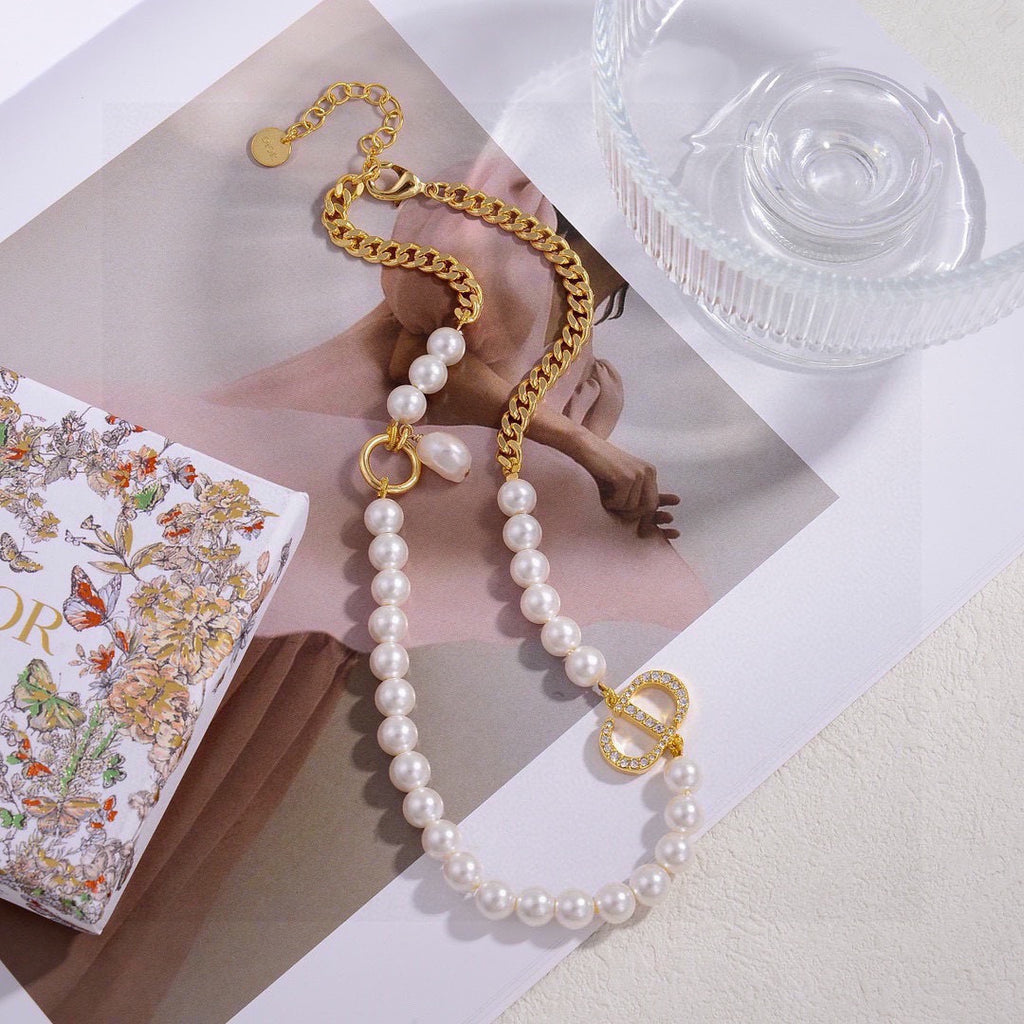 Dior Half-Pearl-Look CD Necklace - product image 6