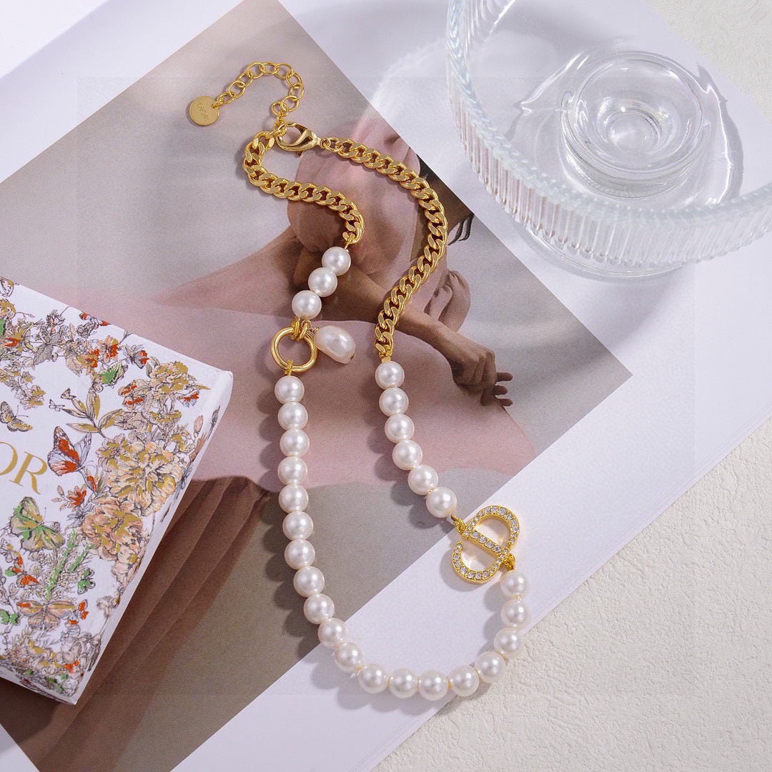 Dior Half-Pearl-Look CD Necklace - product image 6